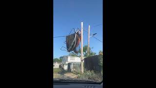 Trampoline Hangs From Power Line After Tornado Hits Bartlesville [upl. by Krigsman13]