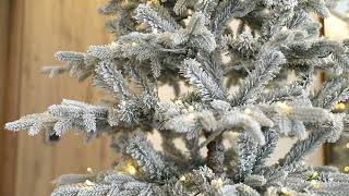 Brief Overview of Glitzhome 10ft Deluxe PreLit Flocked Fir Artificial Christmas Tree [upl. by Elem]