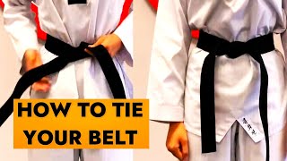 HOW TO TIE A BELT in KARATE TAEKWONDO JUDO JIUJITSU by CHRISTIANNY PAIVA LIMA year 2000 TUTORIAL [upl. by Olrak]