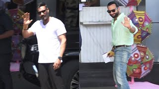 Ajay Devgn amp Saif Ali Khan Flying From Mumbai Spotted At Private Airport [upl. by Yror]