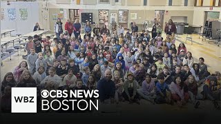 WBZ Next Weather School Field Trip Lt Job Lane School in Bedford [upl. by Aihsek]