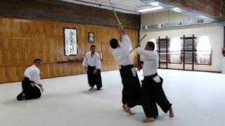 Aikido  Art Khachatryan  Sandan randori aganst three armed attackers [upl. by Alor]