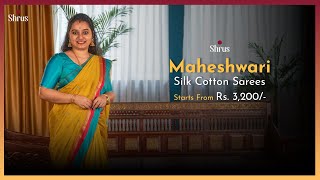 Maheshwari Silk Cotton Sarees by Shrus  Shop Online  wwwshruscom  15 Nov24 [upl. by Eciened304]