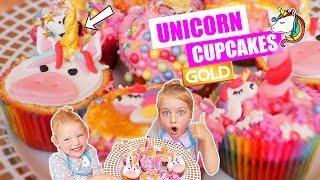 DIY UNICORN CUPCAKES MAKEN met EETBAAR GOUD ♥DeZoeteZusjes♥ [upl. by Gazzo]