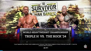 WWE 2K24 FULL MATCH — Triple H Vs The Rock — World Title Match [upl. by Adaran]