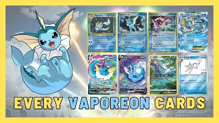 Every Vaporeon Pokemon Card Vaporeon Eeveelution PokemonTCG [upl. by Kissiah]