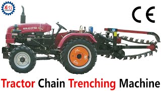 35HP AWD Tractor With Chain Trenching Machine For Sale [upl. by Erleena98]