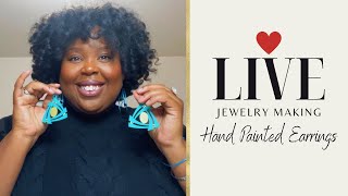 Jewelry Making Live Hand Painted Wood Earrings [upl. by Aicetel]