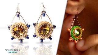 Nestled Crystal Earrings  DIY Jewelry Making Tutorial by PotomacBeads [upl. by Ketchan]