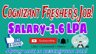 Cognizant Off Campus 2024 Recruiting for Freshers Salary up to 3 6 [upl. by Yer]