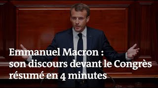 Emmanuel Macron  son discours devant le Congrès résumé en 4 minutes [upl. by Peednama]