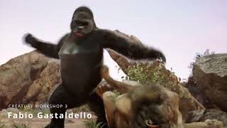 3d Creature Animation  A fight between Gorilla and Lion [upl. by Odarnoc]