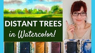 How to Paint Trees Distant Trees in Watercolor [upl. by Ursa]