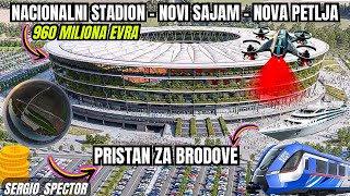 Beograd Nacionalni stadion IZDRADNJA SAJAM i EXPO 2027 gradilište i Pristan za brodove beograd [upl. by Noitna]