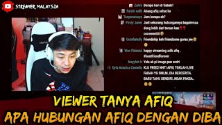 VIEWER TANYA AFIQ APA STATUS HUBUNGAN AFIQ DENGAN FARAH DIBA⁉️ [upl. by Haraj]