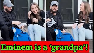 Eminem is going to be grandpa reveals daughter Hailies pregnancy in music videoeminem temporary [upl. by Yenial]