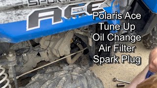 Polaris Ace  Tune Up Spark Plug Oil Change Air Filter [upl. by Franckot450]