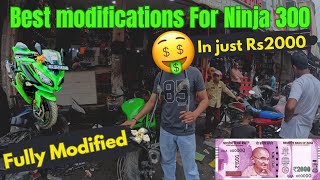 2023 KAWASAKI NINJA 300 BEST MODIFICATIONS  FIRST IN INDIA  MODIFIED NINJA 300 BS6 [upl. by Aseral]