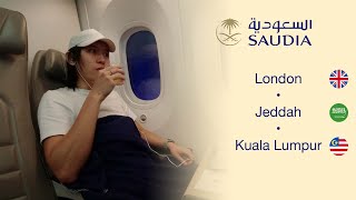 Underwhelming Saudi Airline Experience  Alfursan Lounge Tour  London  Jeddah  Kuala Lumpur [upl. by Ahsyak]