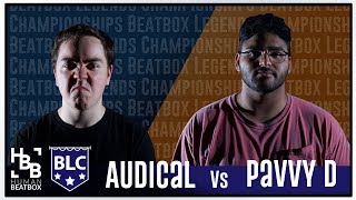 Top 16  Audical vs PavvyD  Beatbox Legends Championships 2018 [upl. by Averyl]