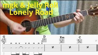 mgk amp Jelly Roll  Lonely Road guitar coverwith tab [upl. by Anselmo344]