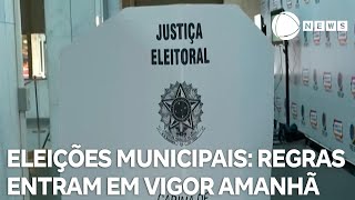 Eleições municipais 2024 novas regras para candidatos entram em vigor amanhã [upl. by Acinnad]