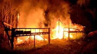 Blazing Bungalow Inferno  the Baan Pai Riverside Pai Thailand [upl. by Asilram]