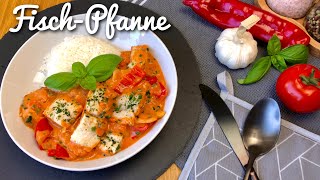 Fischpfanne mit Reis und TomatenKokosSauce [upl. by Donica]