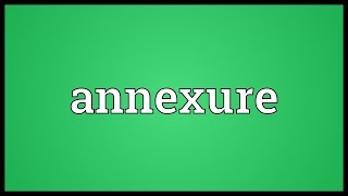 Annexure Meaning [upl. by Sawyere]