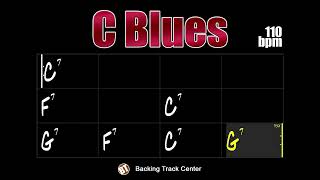 Guitar Backing Track C Blues Backing Track 110bpm [upl. by Senoj]