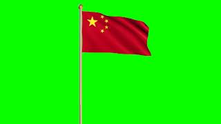 China Flag 1  4K Green Screen FREE high quality effects [upl. by Leland]