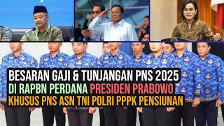 NOMINAL KENAIKAN GAJI amp TUNJANGAN PNS 2025 DI RAPBN PERDANA PRESIDEN PRABOWO  RINCIAN TIAP GOLONGAN [upl. by Rebmyk]