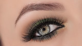 Green amp Gold Smokey Eye Makeup Tutorial [upl. by Tobi]