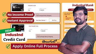 How to Apply for IndusInd Credit Card Online  Indusind Credit Card Apply Online  Telugu [upl. by Eckmann899]