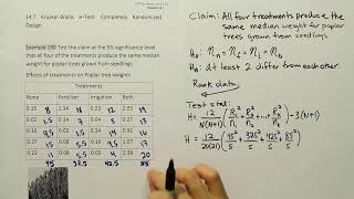 Performing a KruskalWallis HTest in Nonparametric Statistics Example 190 [upl. by Aden]