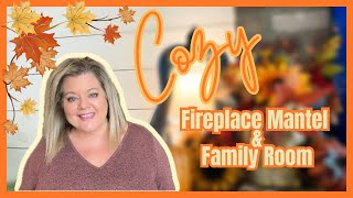 FALL FIREPLACE MANTEL AND FAMILY ROOM  Decorate With Me  Fall DIY  Thrifted Home Decor [upl. by Fred]