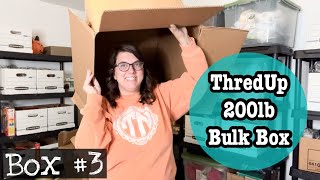 Thredup 200 Pound Bulk Mixed Clothing Rescue Box 3  Unboxing 50 lbs of Clothes to Resell Online [upl. by Pam]