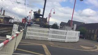 Downham Market Station Level Crossing Norfolk Sunday 02042017 [upl. by Nivek]