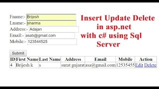 insert update delete in gridview in aspnet with c in hindi [upl. by Edythe841]