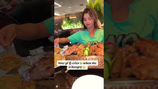 Kia apki gf bhe bhook sy roti hai  😂 hanoziasami viralvideo foodie foodlover restaurant [upl. by Dnalra]