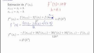 67 Ejemplo de Segunda de Derivada con Diferencias Divididas Finitas [upl. by Jory]