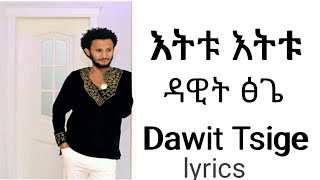 New Ethiopian Music  Dawit Tsige Etitu Etitu lyrics [upl. by Flatto]