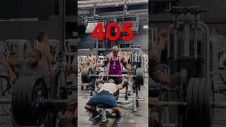 Heavy Bench Press 405 Reps shortsShortshortvideoviralvideoviralvideoyoutubeshortsChestday [upl. by Ezirtaeb]