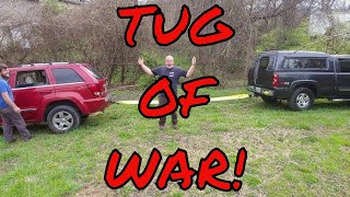 57 Hemi Jeep vs 53 Z71 and 52 Jeep Tug of War Who will win [upl. by Backer]