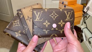 LOUIS VUITTON Rosalie Coin Purse Monogram Rose Ballerine   of Credit cards  SLG Size Comparison [upl. by Tronna]