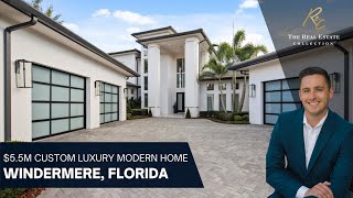 Inside a 55M Custom Luxury Modern Windermere Home  Florida Real Estate [upl. by Zelma]