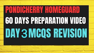 PONDICHERRY HOMEGUARD 60 DAYS PREPARATION VIDEO IMPORTANT GENERAL SCIENCE QNS DAY 3 MCQS REVISION [upl. by Amanda]