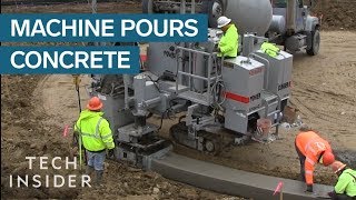 Machine Pours Concrete Perfectly [upl. by Aihsekat]