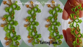 Tatting lace design tutorial for beginnersThe art of lace makingBeautiful floral lace making 416 [upl. by Mavis]