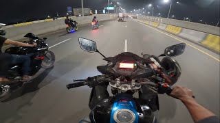 Yahama Fazer VS Yamaha R15 VS Pulsar VS Suzuki Gixxer SF Race 300 Feet Purbachal Expressway At Night [upl. by Suzy178]